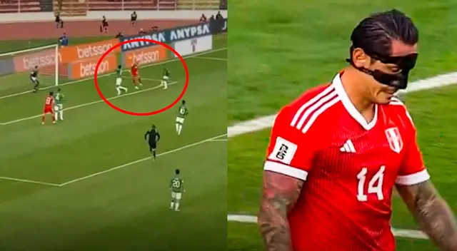 Gianluca Lapadula realizó el primer remate al arco de Perú.