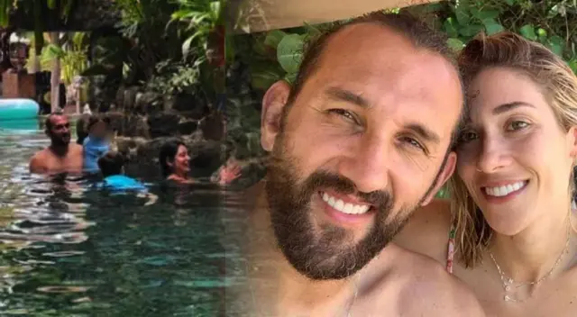 Hernán Barcos y su esposa se fueron de viaje y llevaron a Maria Allcca.