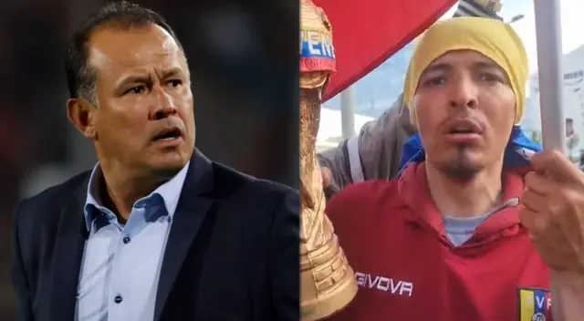 Hincha de Venezuela dedica mensaje a Juan Reynoso.