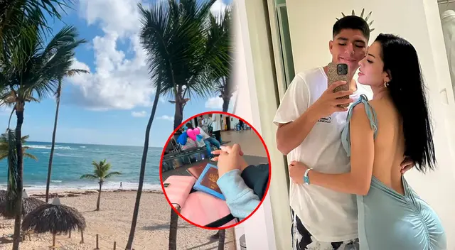 El mediocampista merengue viajó hasta Punta Cana con su novia Cielo Berrios.