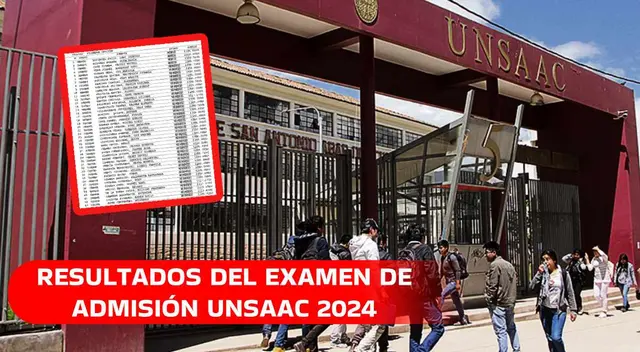 En esta nota podrás conocer los resultados del examen de admisión de UNSAAC 2024.