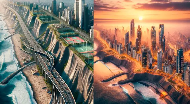 La IA detallq eu Lima tendría grandes edificios y modificaciones en la Costa Verde.