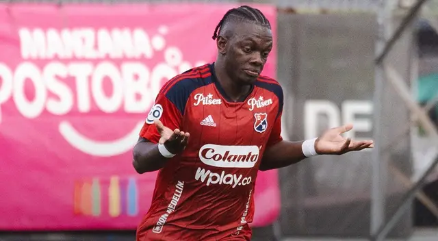 Edwin Cetré celebra su golazo ante Atlético Nacional.