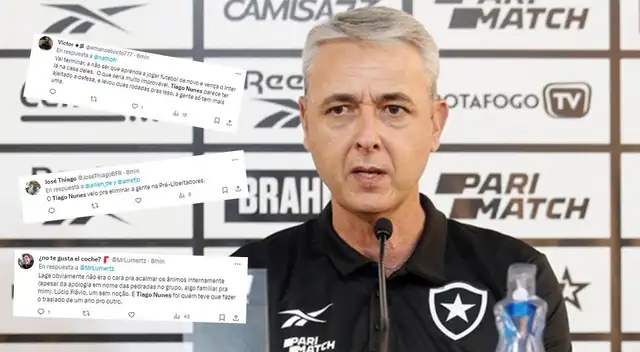 Hinchas de Botafogo contra Tiago Nunes