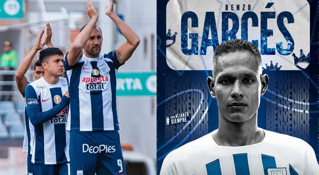 Renzo Garcés firmó por Alianza Lima. Renzo Garcés firmó por Alianza Lima.