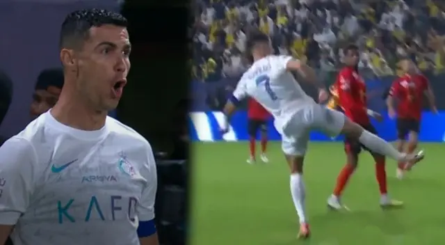Gol de Cristiano Ronaldo para el 1-0 de Al Nassr ante Al Riyadh.