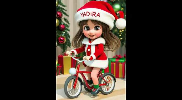 Descarga totalmente gratis el nombre de Yadira con diseño de Navidad 2023.