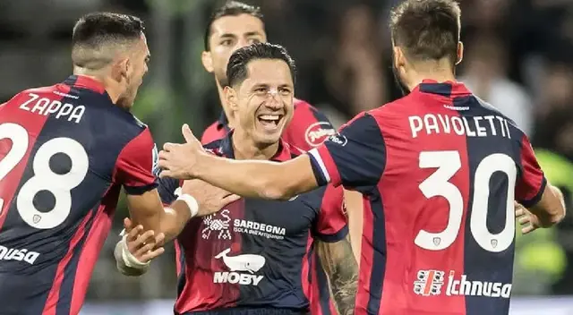 Gol de Lapadula en partido de Cagliari.