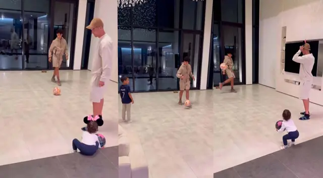 Cristiano Ronaldo compartió un emotivo momento con sus hijos.