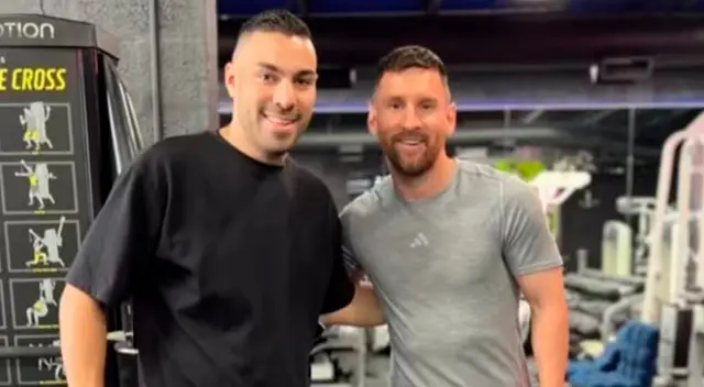 Lionel Messi tuvo un emotivo gesto con hincha que se encontró en el gimnasio