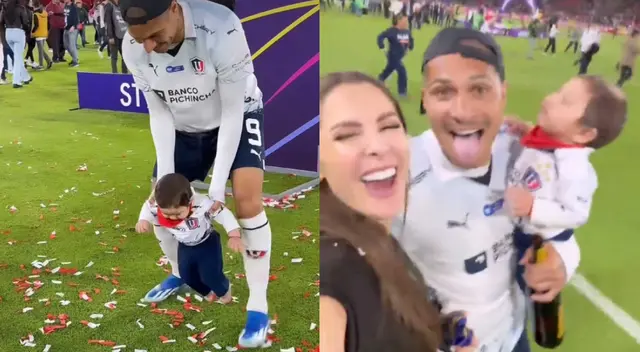 Paolo Guerrero festeja con su familia el triunfo al lado de LDU Paolo Guerrero festeja con su familia el triunfo al lado de LDU