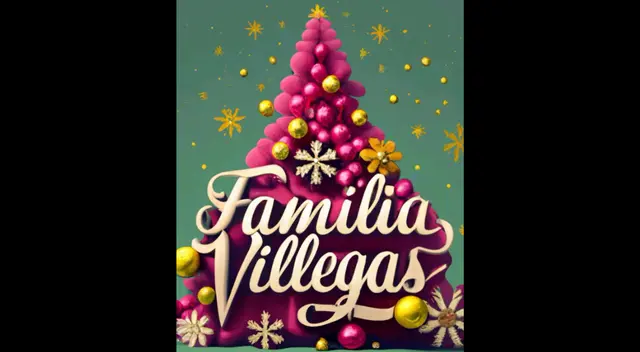 Apellido de la familia Villegas con hermoso diseño navideño 3D creado con IA. Apellido de la familia Villegas con hermoso diseño navideño 3D creado con IA.