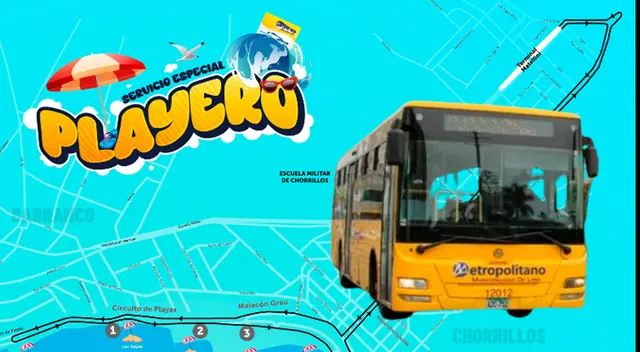 Conoce los paraderos del Metropolitano playero de este verano 2024.