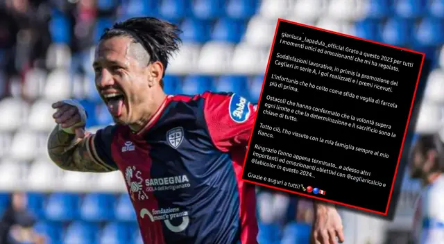 Gianluca Lapadula tuvo una buen año 2023 en lo futbolístico.