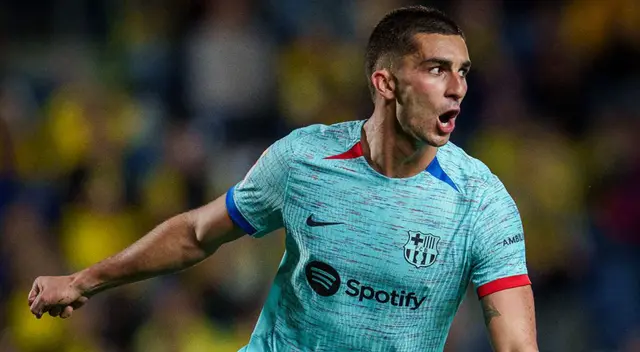 Ferrán Torres celebra su gol contra Las Palmas.