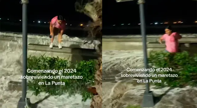 Una joven es viral luego de acercarse mucho a la playa de La Punta.