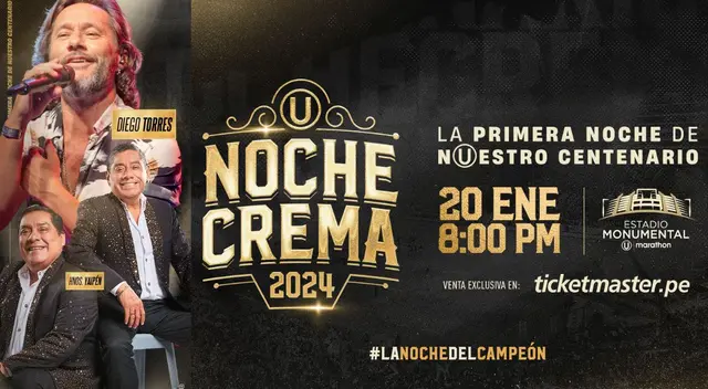 ¡No te pierdas la Noche Crema! AQUÍ conoce información sobre la venta de entradas. ¡No te pierdas la Noche Crema! AQUÍ conoce información sobre la venta de entradas.
