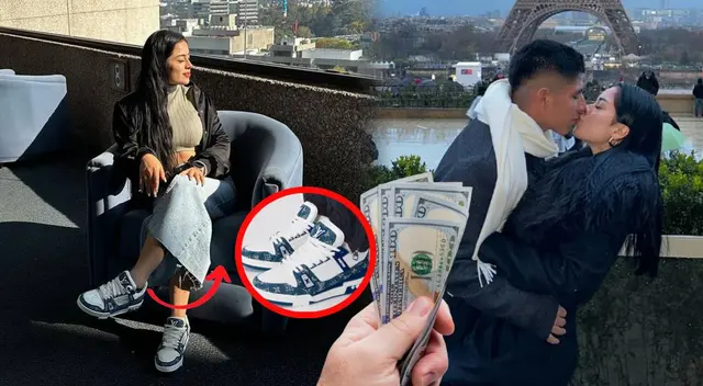 Cielo Berrio, pareja de Piero Quispe, lució una costosa zapatilla de Lois Vuitton.