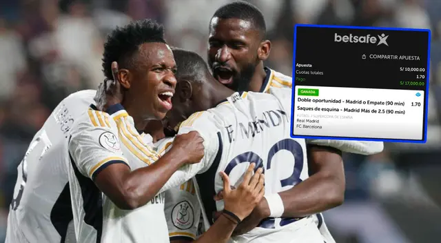 Apostó S/ 10 mil por el Real Madrid vs. Barcelona y logró ganar 17 mil soles en minutos. Apostó S/ 10 mil por el Real Madrid vs. Barcelona y logró ganar 17 mil soles en minutos.