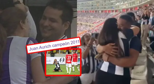 Una pareja se comprometió en la 'Noche Blanquiazul' e hinchas esperan que no sean 'salados'.