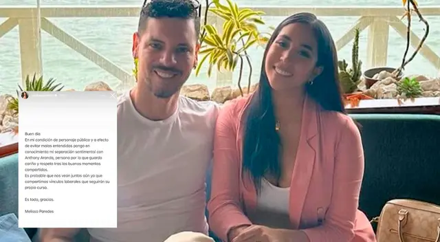 Mediante su Instagram, Melissa Paredes anunció que no continúa con el bailarín.