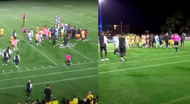 Jugadores de Sporting Cristal y Barcelona SC estuvieron en una fuerte disputa. Jugadores de Sporting Cristal y Barcelona SC estuvieron en una fuerte disputa.