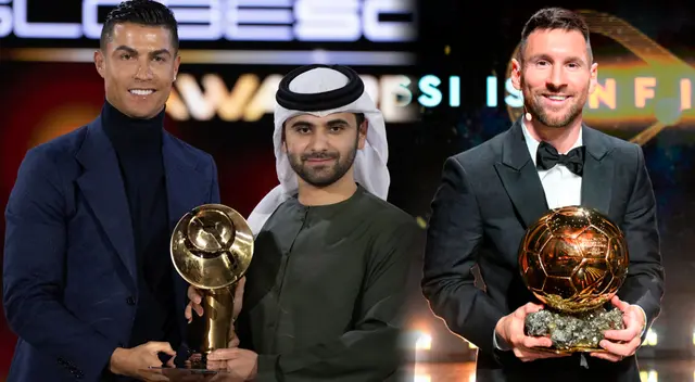 Cristiano Ronaldo ganó el premio al mejor jugador del medio oriente en los Globe Soccer Awards. Foto: Composición Líbero/EFE/Balón de Oro