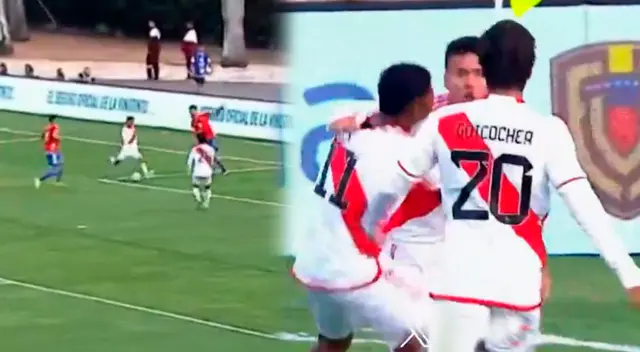 Franchesco Flores anotó el 1-0 de Perú ante Chile.