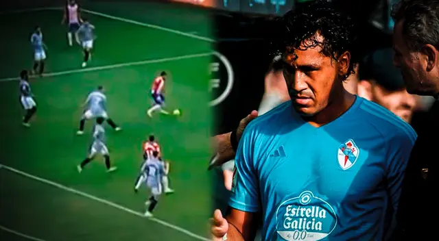 Renato Tapia con algo de culpa en el gol de Celta ante Girona.