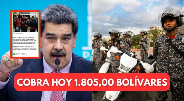Entérate AQUÍ cuándo pagan el Bono Cuadrantes de Paz, enero 2024 en Venezuela.