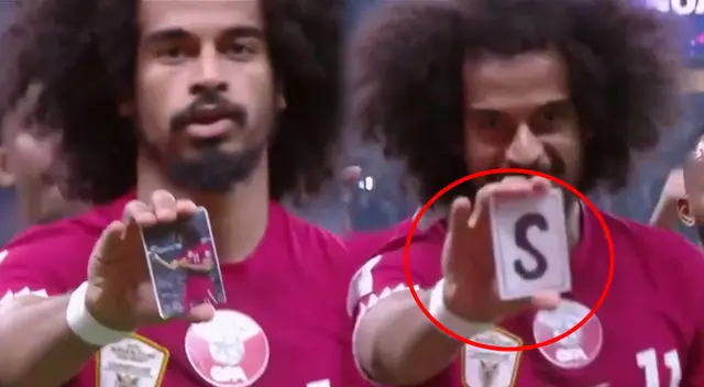 Akram Afif convirtió de penal para Qatar y celebró con magia.