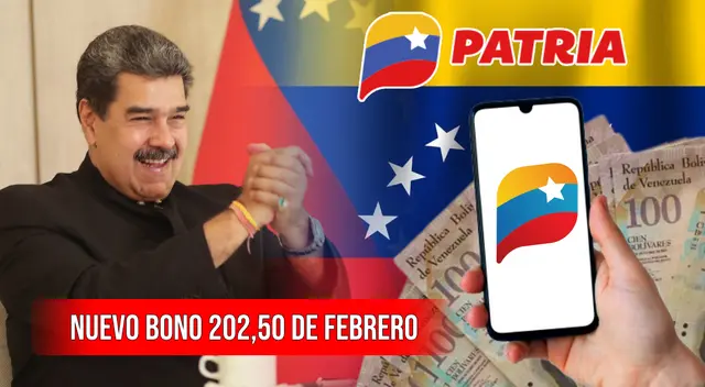 Cobra HOY el nuevo BONO de febrero en Sistema Patria de 202,50 bolívares.