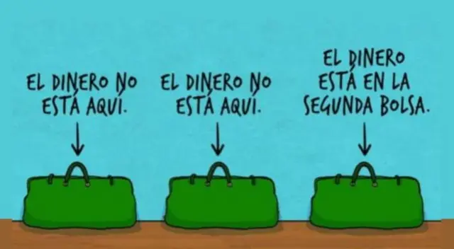 Intenta descubrir qué bolsa tiene el dinero en este acertijo visual.