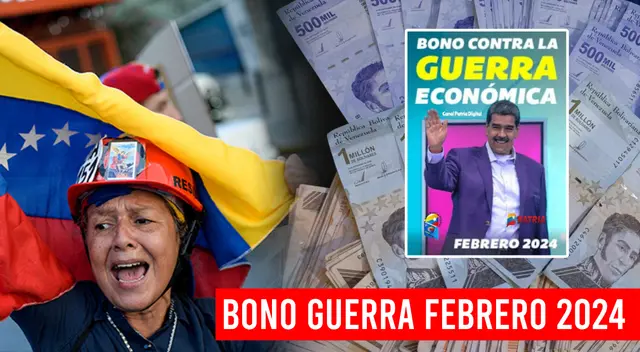 Conoce hasta cuándo podrás cobrar el Bono de Guerra Económica de febrero 2024. Conoce hasta cuándo podrás cobrar el Bono de Guerra Económica de febrero 2024.