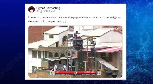 Al estar inhabilitadas las tribunas del estadio de Tarma, los hinchas se las ingeniaron.