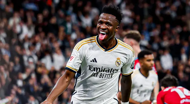 Vinicius marca el gol de la victoria parcial de Real Madrid. Vinicius marca el gol de la victoria parcial de Real Madrid.