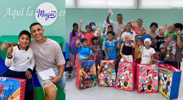 Yoshimar Yotún visitó albergue para niños con cáncer