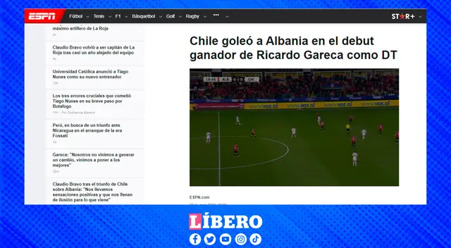 ESPN Chile dejó en claro que Ricardo Gareca tuvo un 'debut ganador'.