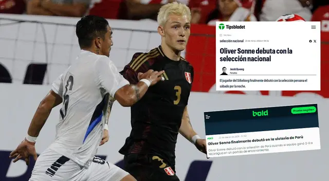 La reacción de los medios daneses sobre el debut de Oliver Sonne en la selección peruana