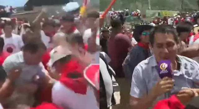 Reportero de Latina fue 'bautizado' en vivo y tiene épica reacción