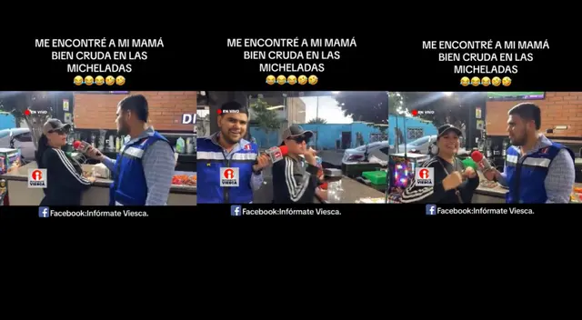 Reportero es viral por encontrarse con su mamá durante enlace en vivo.