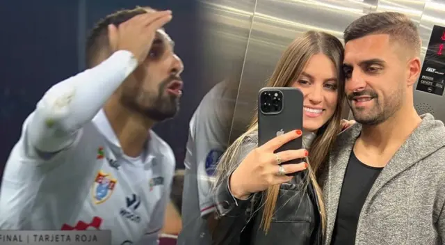 Esposa de Urruti se molestó e insultó al árbitro por expulsar el jugador.