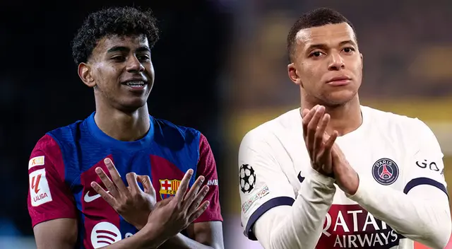Lamine Yamal y Kylian Mbappé intentarán marcar en Montjuic. Foto: Composición Líbero/Barcelona/PSG