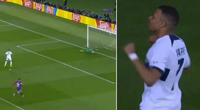Mbappé marcó el tercero para PSG ante Barcelona