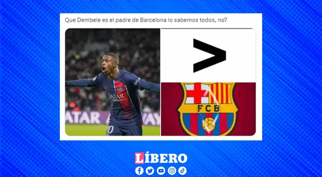 Hinchas del PSG celebraron el buen performance de Dembelé ante su exequipo.