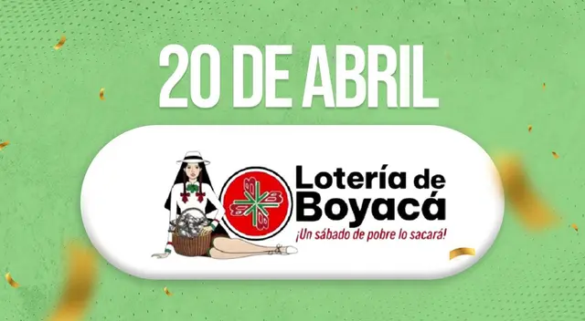 Sigue el sorteo de la Lotería de Boyacá y conoce los resultados del 20 de abril. Sigue el sorteo de la Lotería de Boyacá y conoce los resultados del 20 de abril.