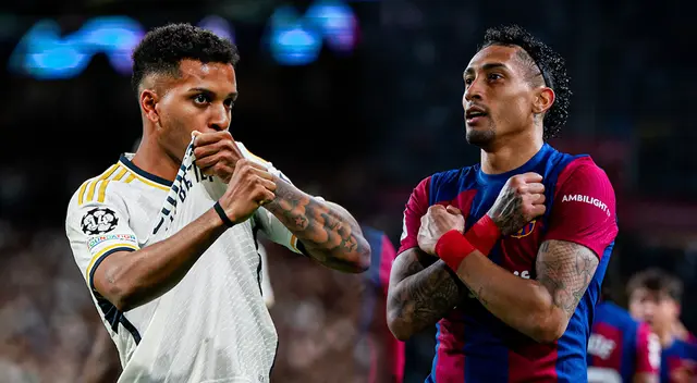 Rodrygo y Raphinha quieren ser protagonista en el Clásico. Foto: Composición Líbero/Real Madrid/Barcelona