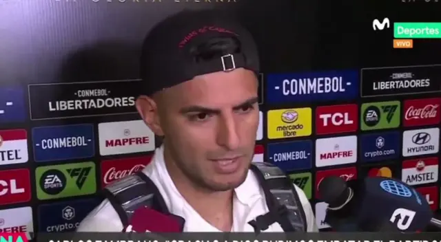 Carlos Zambrano fue titular ante Cerro Porteño. Foto: captura Movistar Deportes