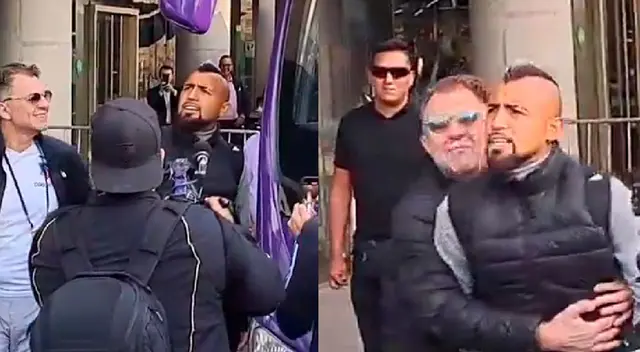 Arturo Vidal se incomodó con un hincha peruano.