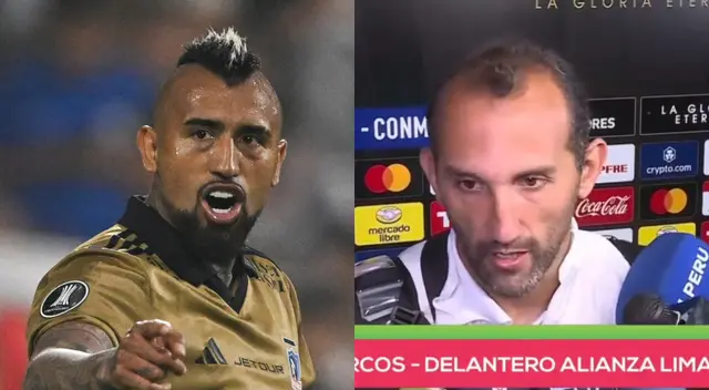 Arturo Vidal y Hernán Barcos anotaron los goles en Matute. Foto: Composición Líbero/AFP/Movistar Deportes